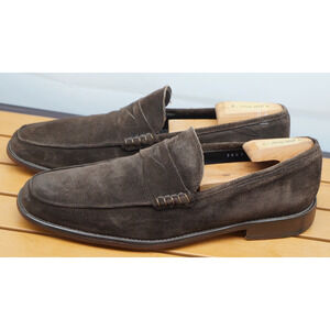 Russell & Bromley Brown Italian Suede Penny Loafers Men's EU 42.5 US 9.5